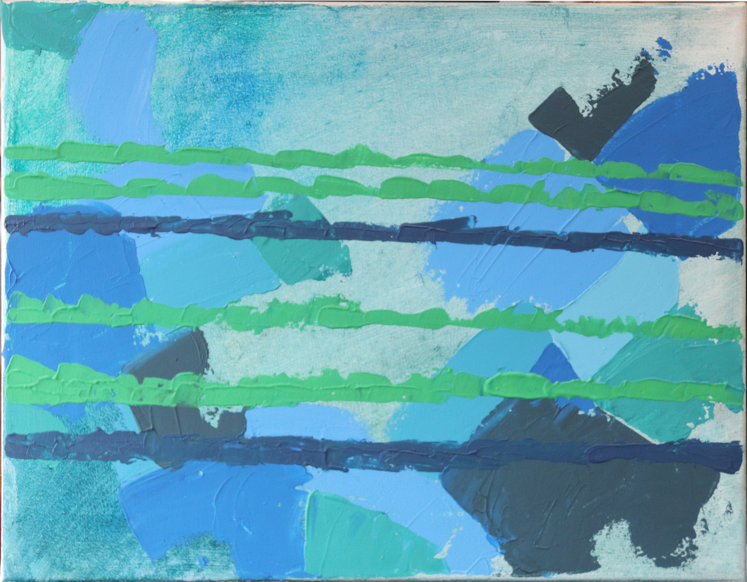 Bootsfahrt I, 2023 Acryl auf Lw 35 x 45 cm